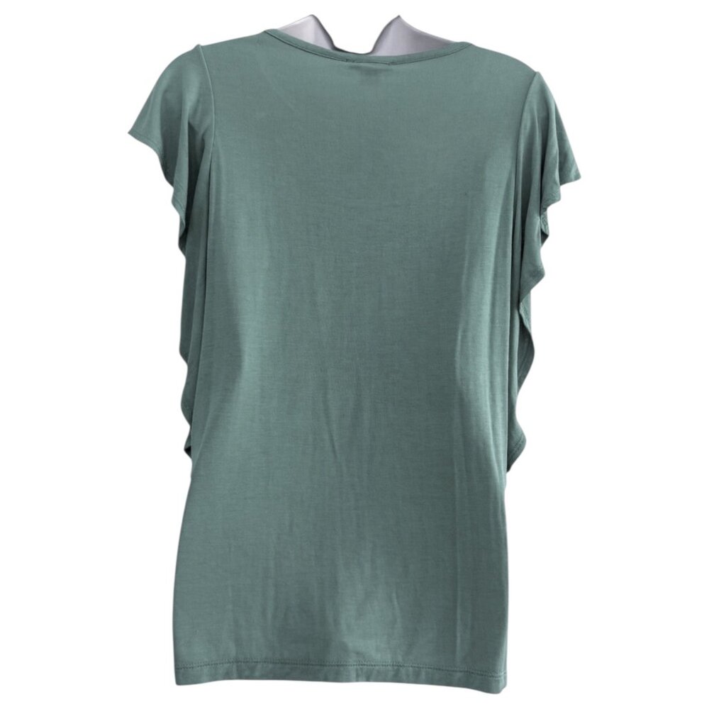 IMAN Global Chic Flutter Sleeve Top | Sage Mint Green | Size S | NWT - Picture 3 of 8